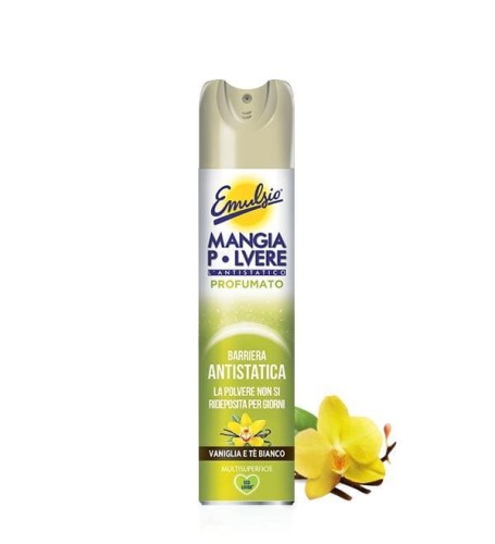 Emulsio Mangia Polvere spray do kurzu Wanilia i  Biała Herbata