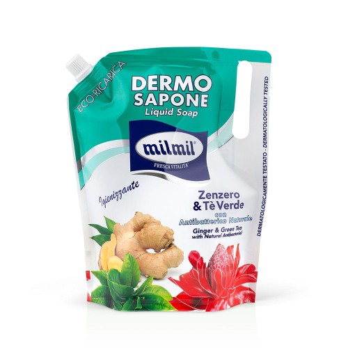 MilMil mydło w płynie Imbir i Zielona Herbata ZAPAS 900ml 