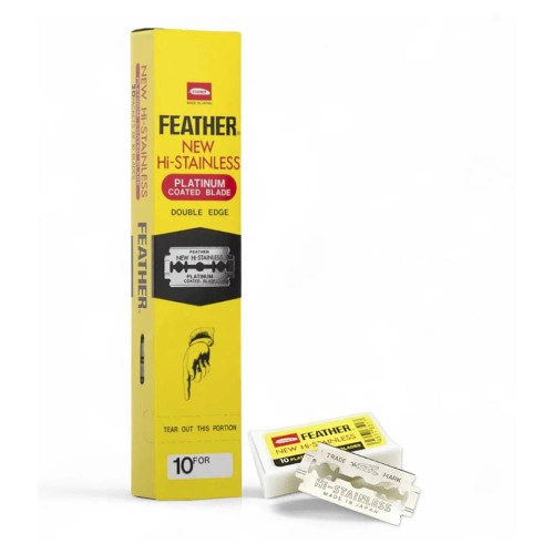 FEATHER japońskie żyletki 100 sztuk – całe opakowanie