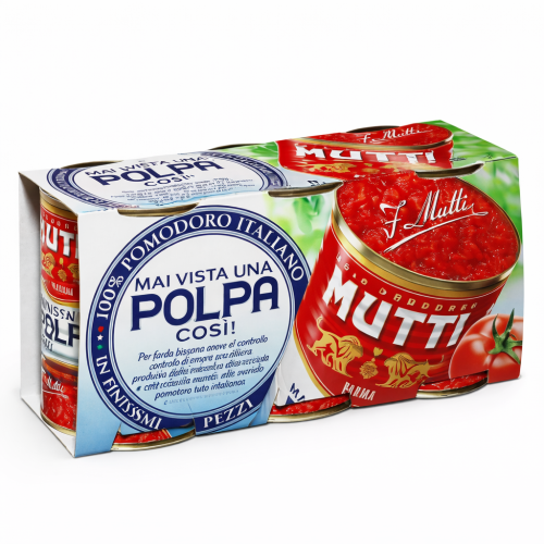 Mutti Polpa Pomodoro – siekane pomidory 3 x 400 g (zestaw 3 puszek)