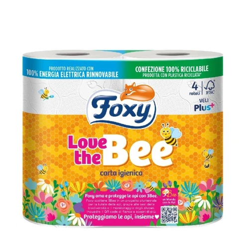 Foxy Love Bee Papier Toaletowy 4 Rolki 2 Warstwy