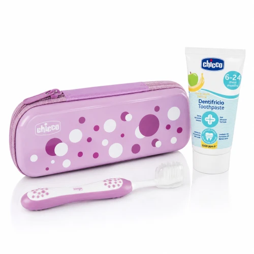 Chicco Zestaw do Mycia Zębów 6-24M Liliowy