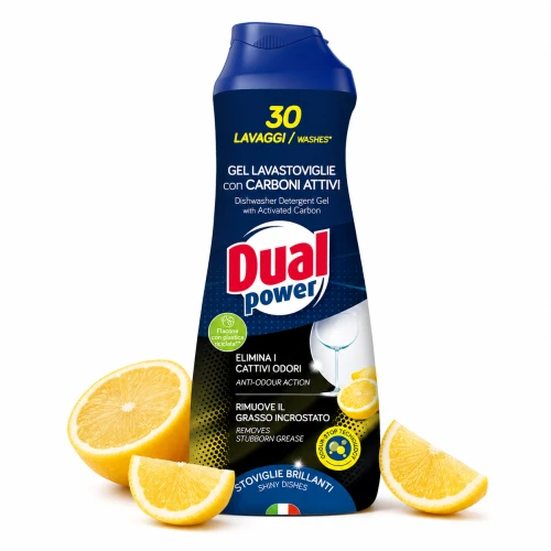Dual Power Żel do Zmywarki z Aktywnym Węglem 600 ml