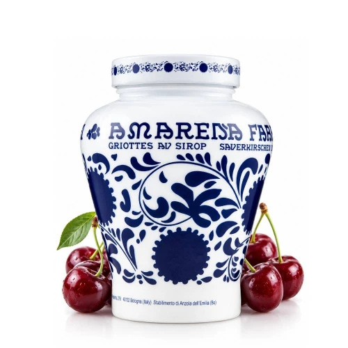 Fabbri Amarena Wiśnie Drylowane w Syropie Ceramiczny Słoik 600 g